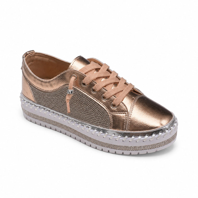 Crystal Lace-Up — Rose Gold