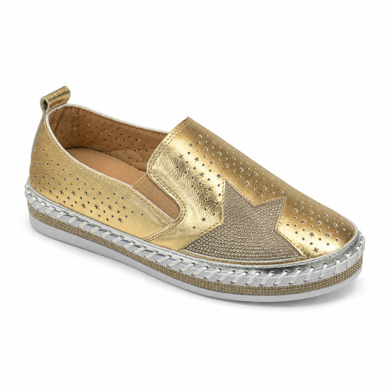 Perforated Slip-On — Gold