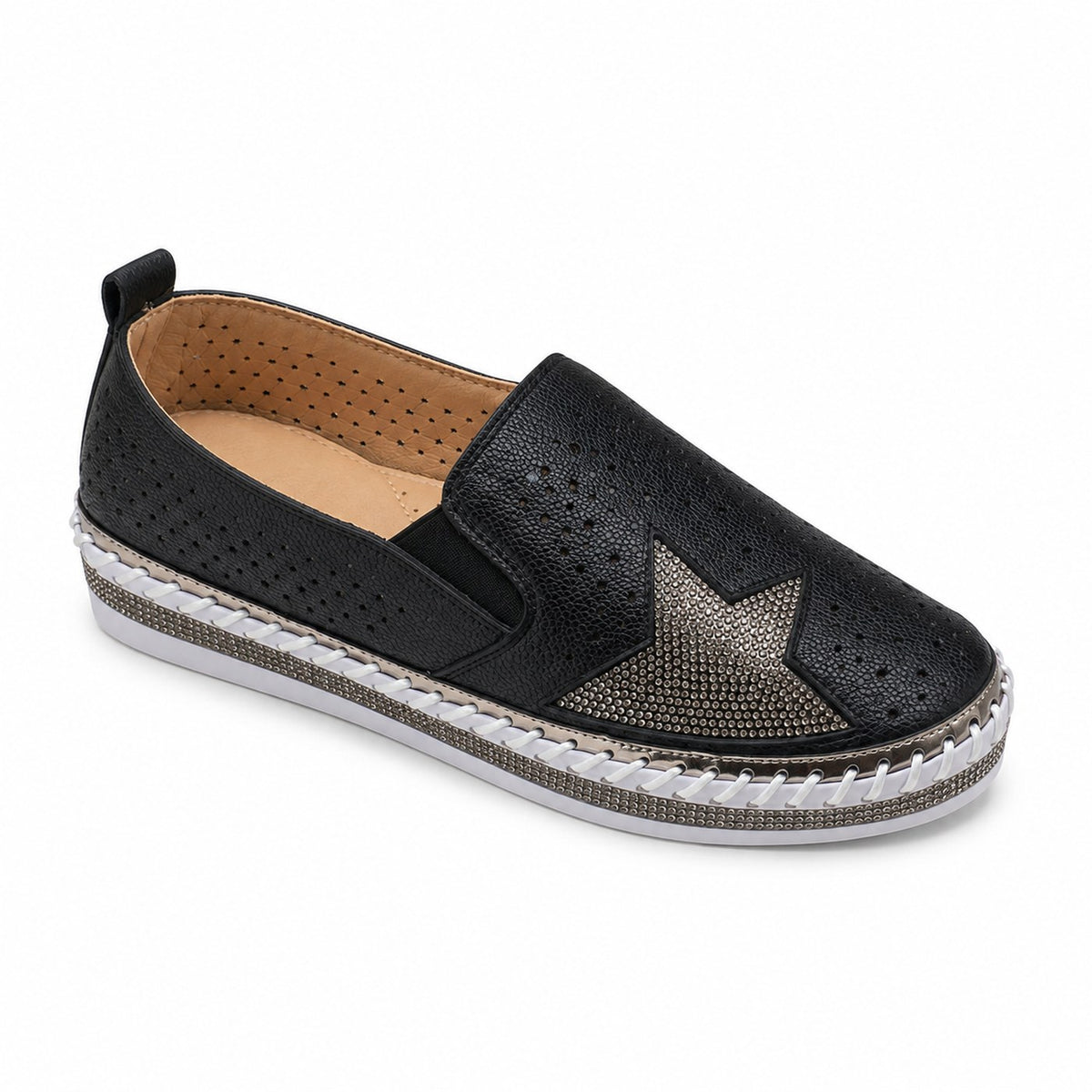 Perforated Slip-On — Black