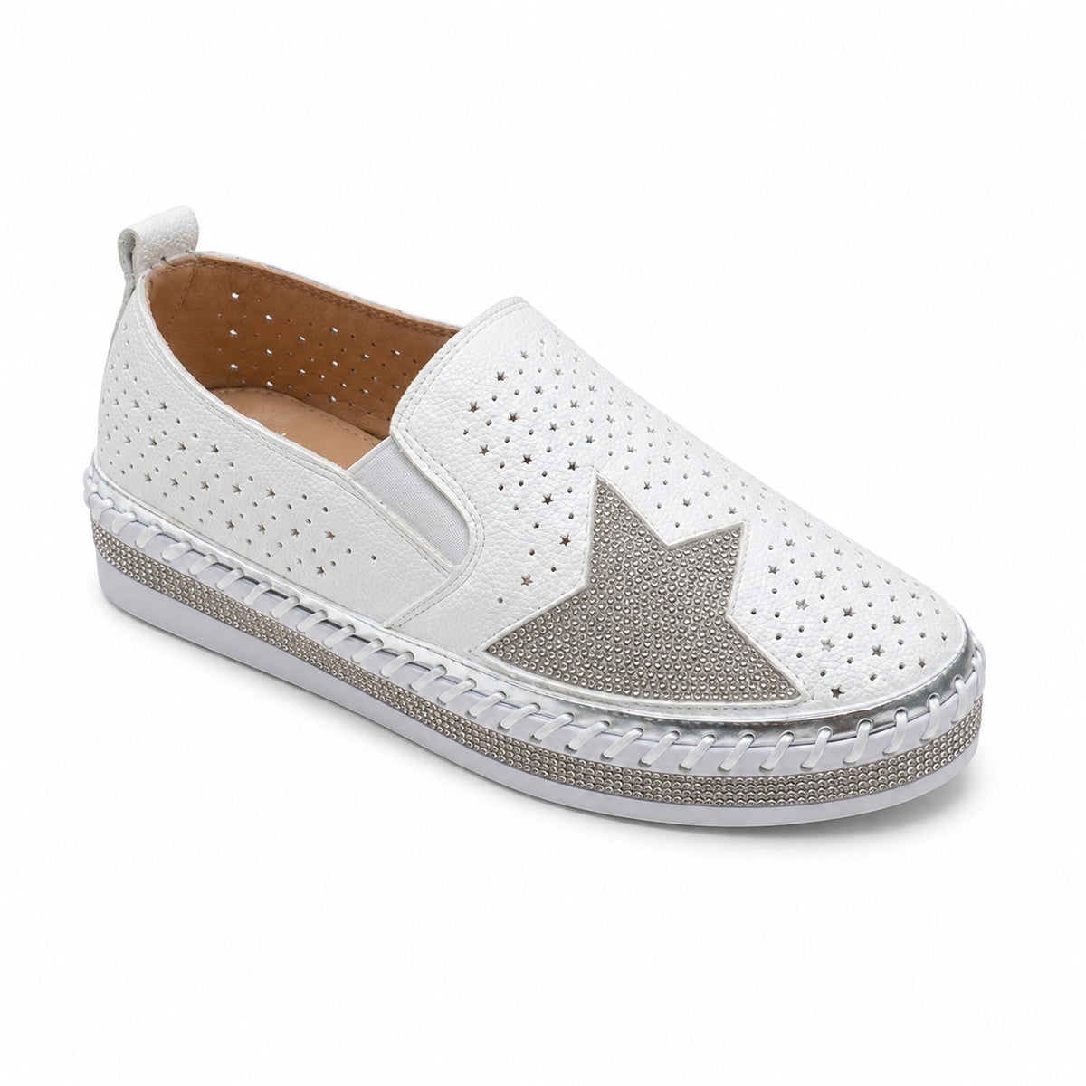 Perforated Slip-On — White